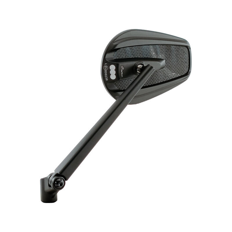 Pair of Aluminium-Carbon Mirrors (M10x1.25)(2 Right + 1 Left Pins) for Ktm, Bmw Nero
